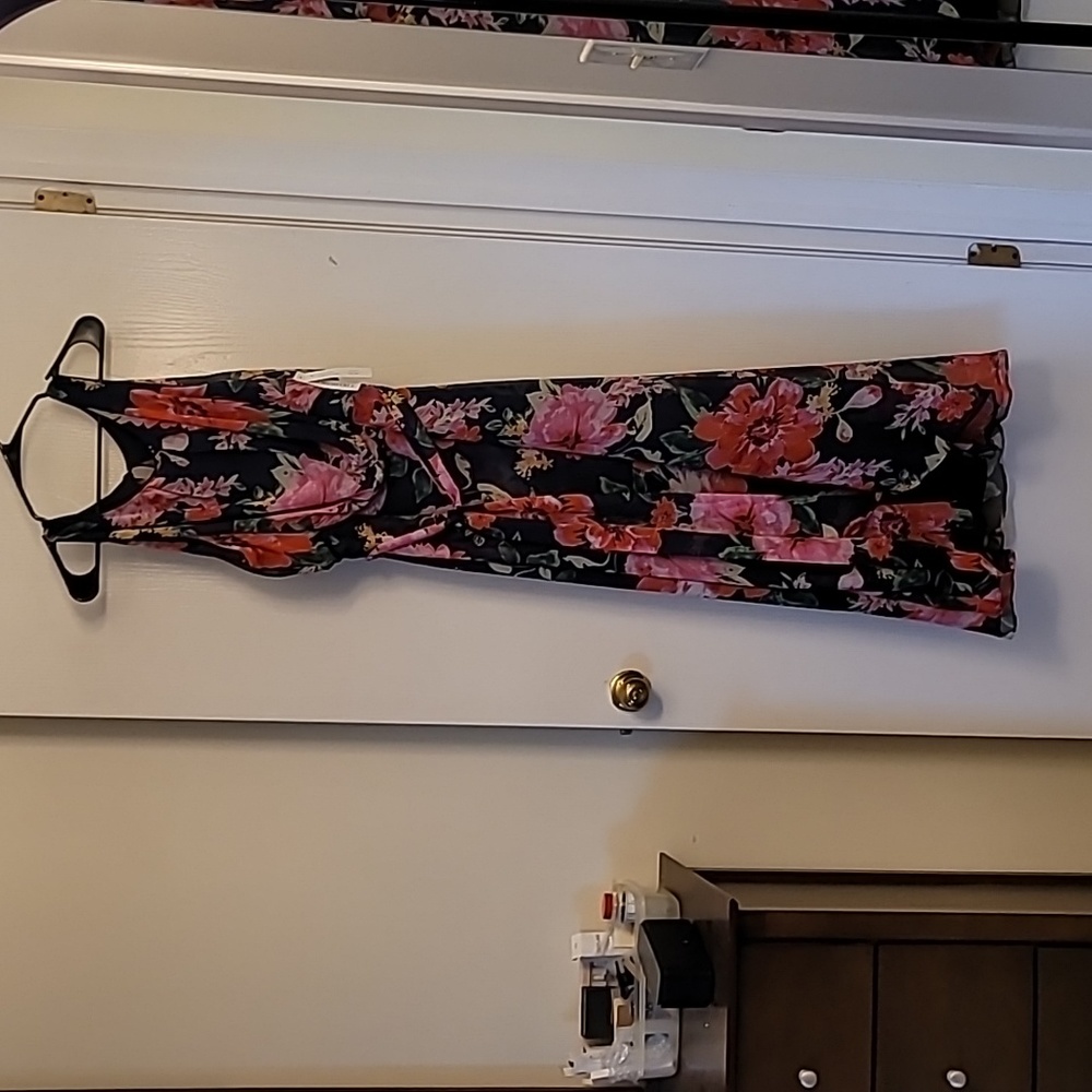 Shelby & Palmer Navy Blue Rose Floral Print  Sleeveless Maxi Dress  Sz 18W NWT